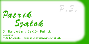 patrik szalok business card