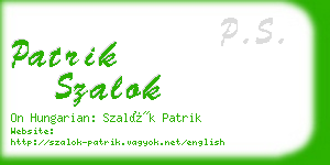 patrik szalok business card